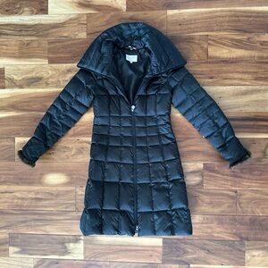 Laundry By Shelli Segal Black Long Down Filled Puffer Coat size XS